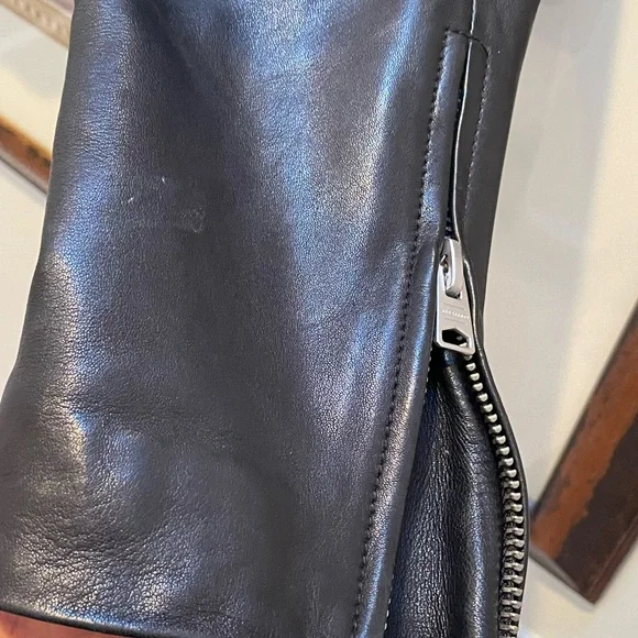 All Saints Dalby Leather Biker Jacket - Picture 11 of 14